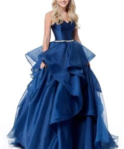 Sherri Hill - 51701 Strapless Bodice Tiered Organza Ballgown 14 Sherri Hill - 51701 Strapless Bodice Tiered Organza Ballgown