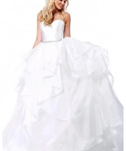 Sherri Hill - 51701 Strapless Bodice Tiered Organza Ballgown 12 Sherri Hill - 51701 Strapless Bodice Tiered Organza Ballgown