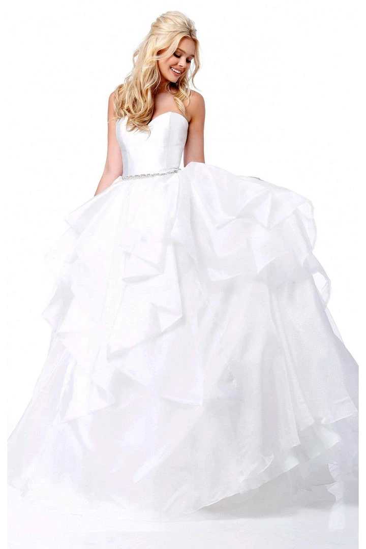 Sherri Hill - 51701 Strapless Bodice Tiered Organza Ballgown 6 Sherri Hill - 51701 Strapless Bodice Tiered Organza Ballgown