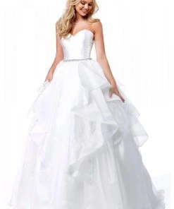 Sherri Hill - 51701 Strapless Bodice Tiered Organza Ballgown 13 Sherri Hill - 51701 Strapless Bodice Tiered Organza Ballgown