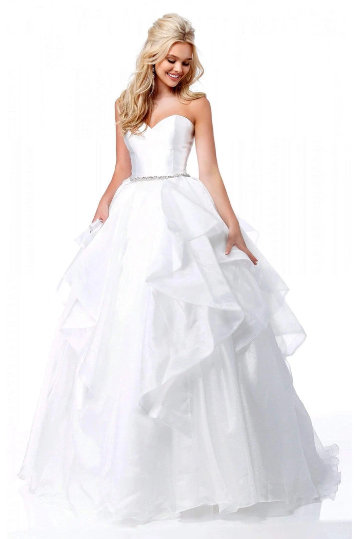 Sherri Hill - 51701 Strapless Bodice Tiered Organza Ballgown 7 Sherri Hill - 51701 Strapless Bodice Tiered Organza Ballgown