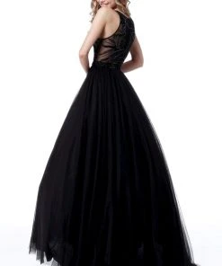 Sherri Hill - 51704 Beaded Halter Tulle Ballgown