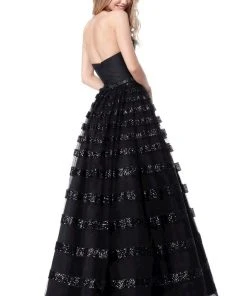 Sherri Hill - 51705 Sequined Strapless Semi-Sweetheart Tulle Ballgown