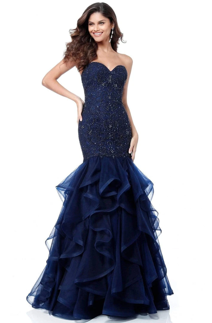 Sherri Hill - 51706 Beaded Sweetheart Long Lace Mermaid Dress 3 Sherri Hill - 51706 Beaded Sweetheart Long Lace Mermaid Dress