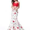 Sherri Hill - 51710 Two Piece Ruched Taffeta Floral Print Mermaid Gown 2 Sherri Hill - 51710 Two Piece Ruched Taffeta Floral Print Mermaid Gown