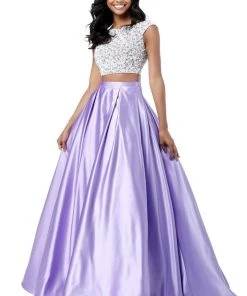 Sherri Hill - 51714 Two-Piece Bead-Crusted Satin Ballgown