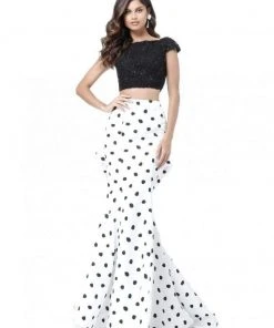 Sherri Hill - 51717 Two Piece Lace Polka Dot Mermaid Dress