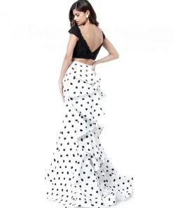 Sherri Hill - 51717 Two Piece Lace Polka Dot Mermaid Dress