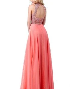 Sherri Hill - 51724 Two Piece Beaded High Halter Chiffon Dress