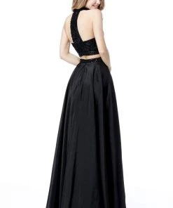 Sherri Hill - 51725 Two Piece Beaded Lace High Halter A-Line Dress 5 Sherri Hill - 51725 Two Piece Beaded Lace High Halter A-Line Dress