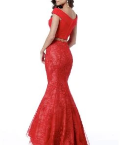 Sherri Hill - 51730 Two Piece Jersey And Lace Mermaid Dress