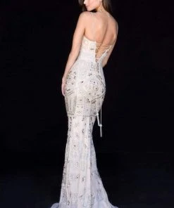 Sherri Hill - 51740 Fully Beaded Plunging V-Neck Sheath Dress