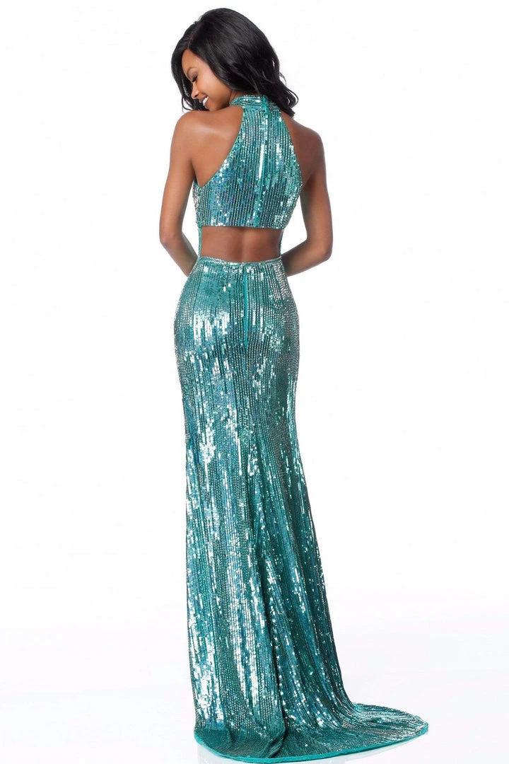 Sherri Hill - 51741 Sequined Halter Trumpet Dress 4 Sherri Hill - 51741 Sequined Halter Trumpet Dress
