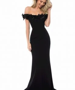 Sherri Hill - 51774 Floral Lace Off-Shoulder Jersey Dress 7 Sherri Hill - 51774 Floral Lace Off-Shoulder Jersey Dress