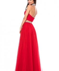 Sherri Hill - 51780 Beaded Choker Plunging Cutout Tulle Dress 6 Sherri Hill - 51780 Beaded Choker Plunging Cutout Tulle Dress