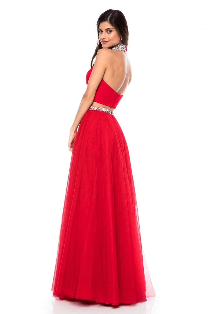 Sherri Hill - 51780 Beaded Choker Plunging Cutout Tulle Dress 4 Sherri Hill - 51780 Beaded Choker Plunging Cutout Tulle Dress