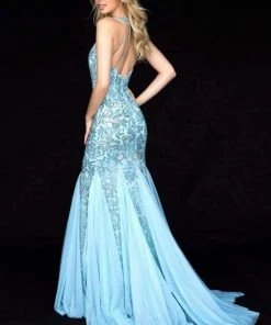 Sherri Hill - 51787 Beaded Halter Neck Tulle Mermaid Dress 6 Sherri Hill - 51787 Beaded Halter Neck Tulle Mermaid Dress