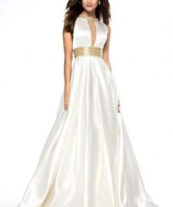 Sherri Hill - 51802 Beaded Halter Neck Satin Ballgown With Open Back 10 Sherri Hill - 51802 Beaded Halter Neck Satin Ballgown With Open Back