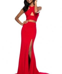 Sherri Hill - 51810 Two Piece Halter Sheath Evening Dress