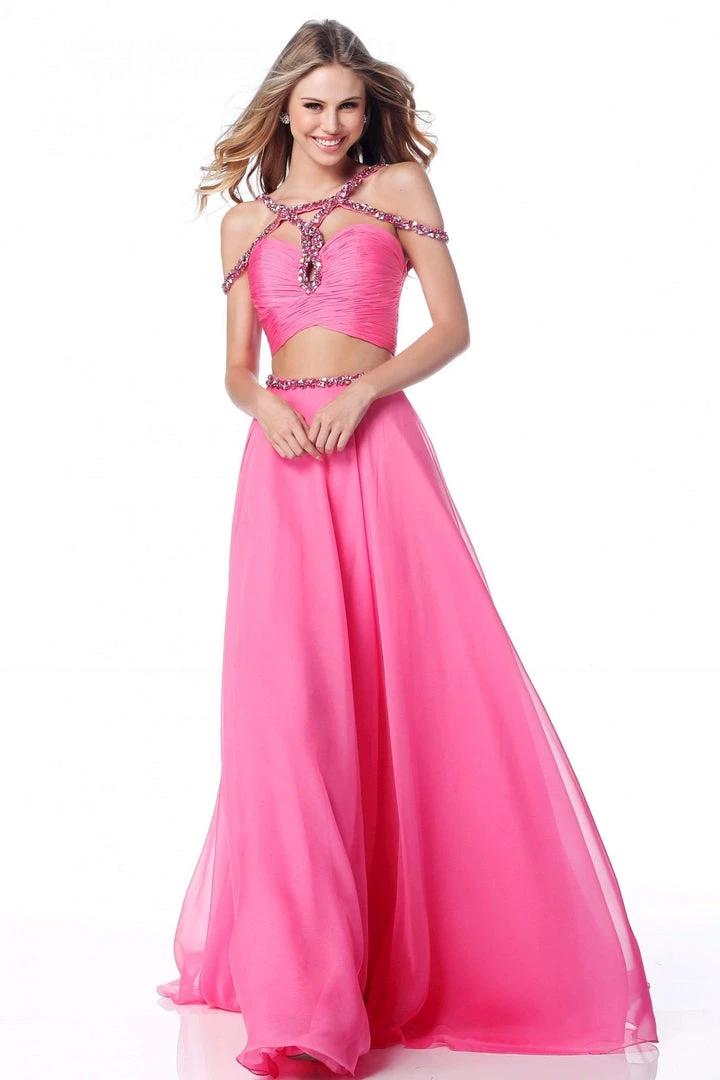 Sherri Hill - 51812 Strap-Detailed Two Piece Chiffon A Line Dress 5 Sherri Hill - 51812 Strap-Detailed Two Piece Chiffon A Line Dress