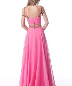 Sherri Hill - 51812 Strap-Detailed Two Piece Chiffon A Line Dress 12 Sherri Hill - 51812 Strap-Detailed Two Piece Chiffon A Line Dress