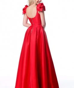 Sherri Hill - 51831 Scoop Pleated A-Line Evening Gown