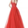 Sherri Hill - 51839 Lace V-Neck Taffeta Ballgown 1 Sherri Hill - 51839 Lace V-Neck Taffeta Ballgown