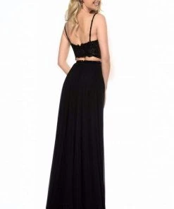 Sherri Hill - 51842 Two Piece Lace V-Neck Chiffon A-Line Dress