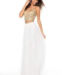 Sherri Hill - 51842 Two Piece Lace V-Neck Chiffon A-Line Dress 11 Sherri Hill - 51842 Two Piece Lace V-Neck Chiffon A-Line Dress