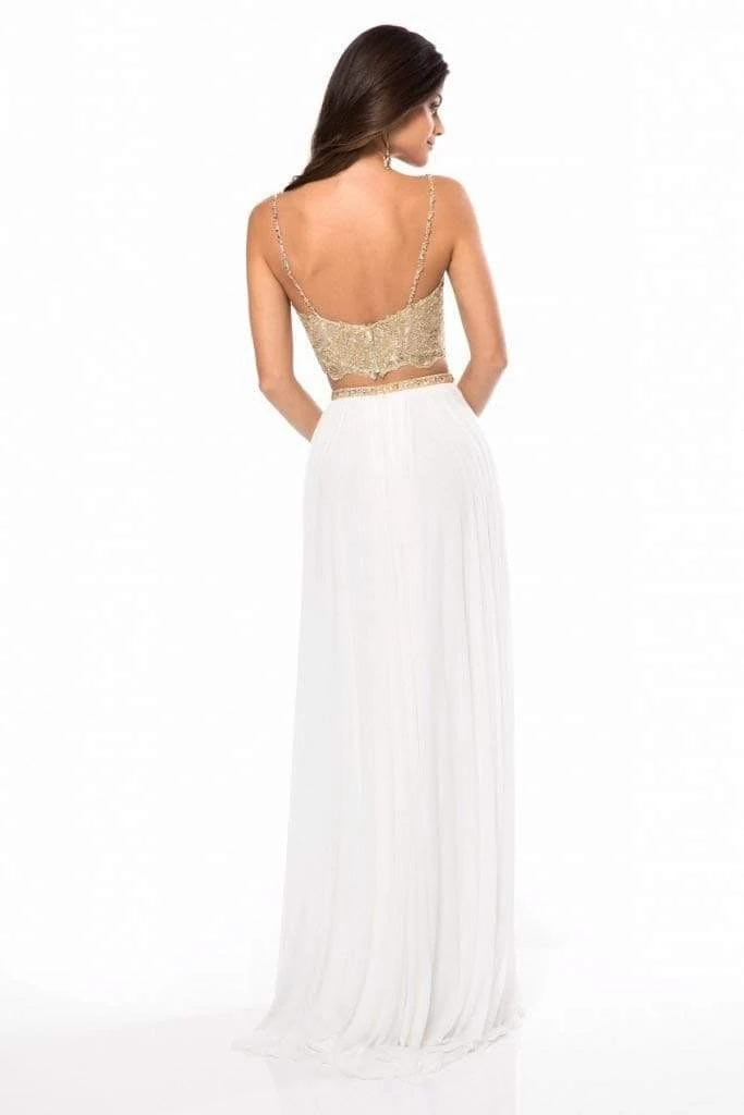 Sherri Hill - 51842 Two Piece Lace V-Neck Chiffon A-Line Dress 6 Sherri Hill - 51842 Two Piece Lace V-Neck Chiffon A-Line Dress