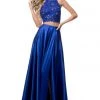 Sherri Hill - 51843 Two Piece Lace Appliqued Gown With Slit 1 Sherri Hill - 51843 Two Piece Lace Appliqued Gown With Slit