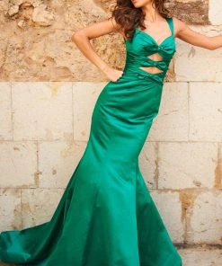 Sherri Hill - 51854 Bow Accented Cutout Bodice Mermaid Dress