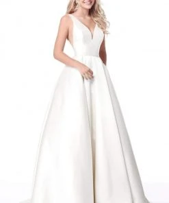 Sherri Hill - 51856 Sleeveless V Neck Mikado Ballgown