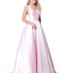 Sherri Hill - 51856 Sleeveless V Neck Mikado Ballgown