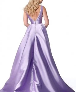 Sherri Hill - 51856 Sleeveless V Neck Mikado Ballgown