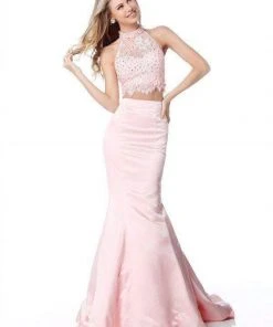 Sherri Hill - 51860 Two Piece High Halter Mermaid Dress
