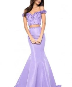 Sherri Hill - 51862 Two-Piece Floral Applique Off The Shoulder Dress