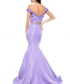 Sherri Hill - 51862 Two-Piece Floral Applique Off The Shoulder Dress