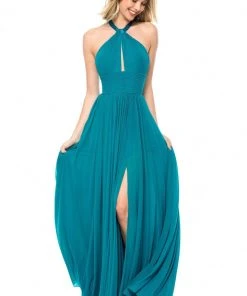 Sherri Hill - 51902 Halter Neck Chiffon A-line Dress