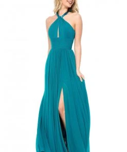 Sherri Hill - 51902 Halter Neck Chiffon A-line Dress
