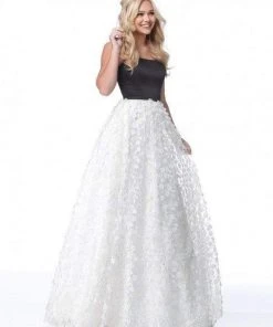 Sherri Hill - 51906 Floral Appliqued Strapless Ballgown