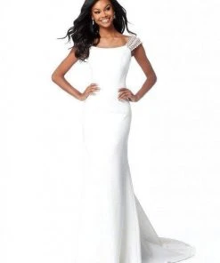 Sherri Hill - 51914 Embellished Scoop Neck Jersey Trumpet Dress