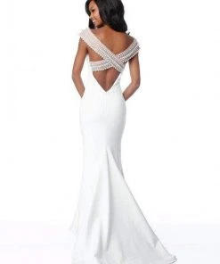 Sherri Hill - 51914 Embellished Scoop Neck Jersey Trumpet Dress