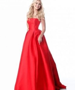 Sherri Hill - 51917 Strapless Taffeta Pleated Ballgown 16 Sherri Hill - 51917 Strapless Taffeta Pleated Ballgown