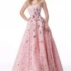 Sherri Hill - 51929 Strapless Lace Floral Applique Ballgown