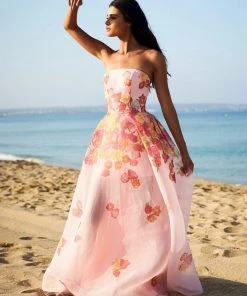 Sherri Hill - 51930 Strapless Floral Organza Sheer A-Line Dress 11 Sherri Hill - 51930 Strapless Floral Organza Sheer A-Line Dress