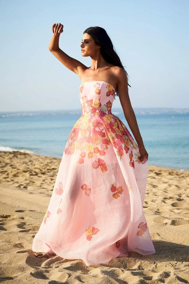 Sherri Hill - 51930 Strapless Floral Organza Sheer A-Line Dress 7 Sherri Hill - 51930 Strapless Floral Organza Sheer A-Line Dress