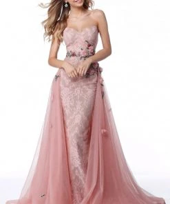 Sherri Hill - 51931 Strapless Lace Sweetheart Dress With Overskirt