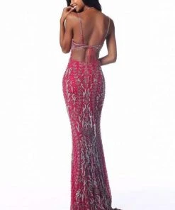 Sherri Hill - 51946 Tasseled Tie Back Beaded Sheath Dress