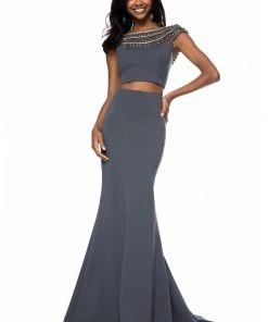 Sherri Hill - 51966 Two-Piece Jewel Garlanded Long Mermaid Dress